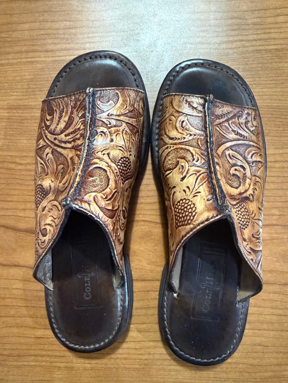 Cole Haan Embossed Leather Slip-On Loafers - Brown